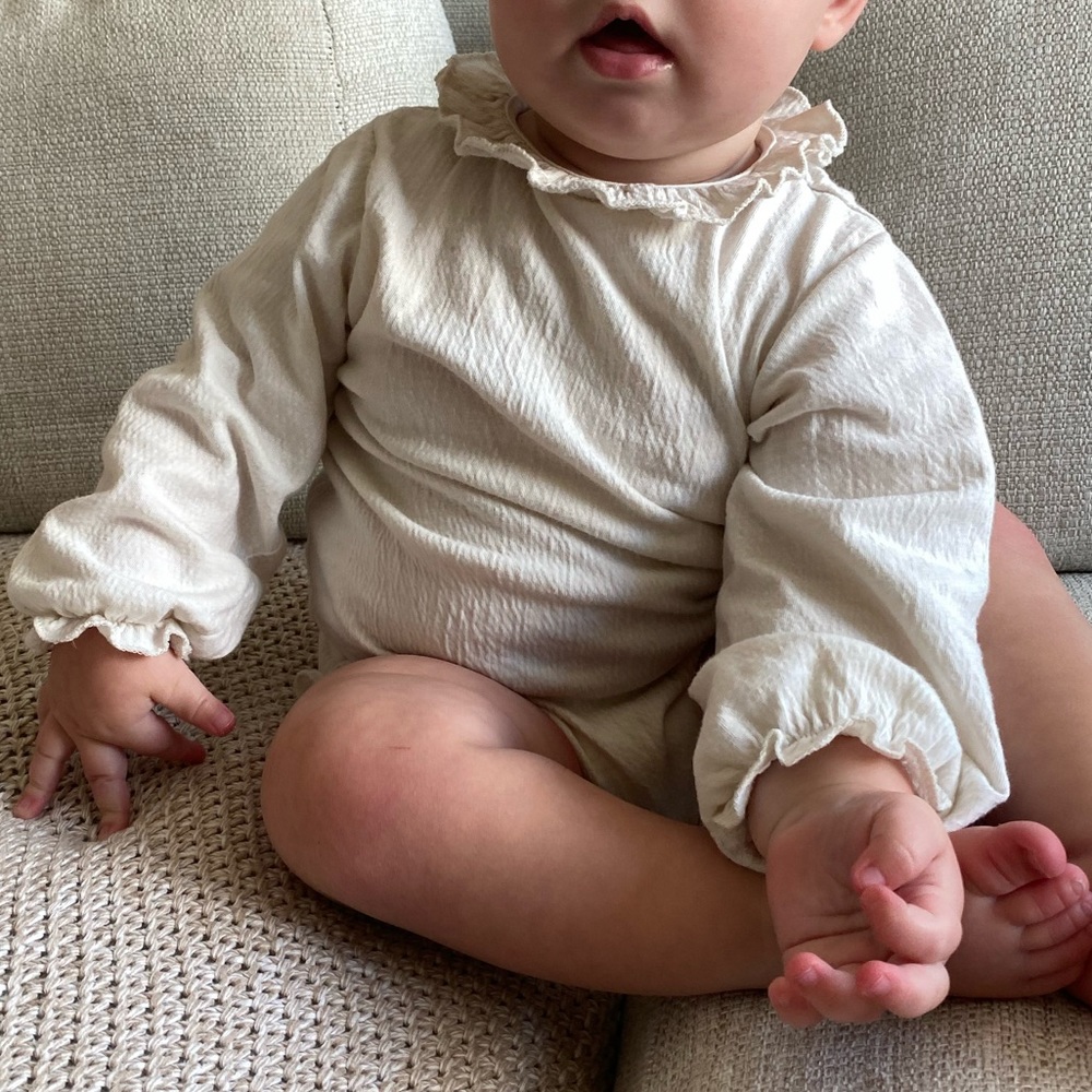 konges Sløjd ruffle cotton body suit long sleeve one piece
